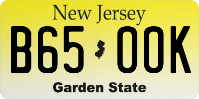 NJ license plate B65OOK