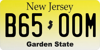 NJ license plate B65OOM