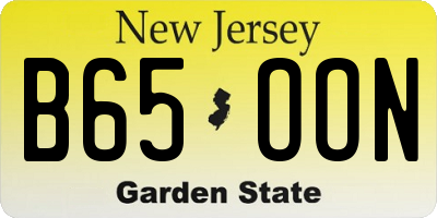 NJ license plate B65OON