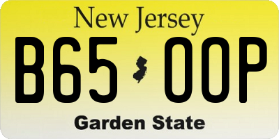NJ license plate B65OOP