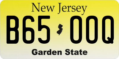 NJ license plate B65OOQ