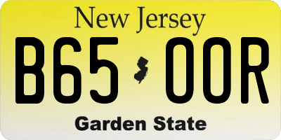 NJ license plate B65OOR