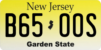 NJ license plate B65OOS
