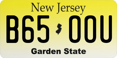 NJ license plate B65OOU