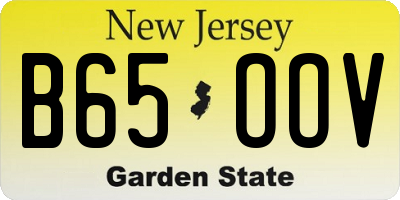 NJ license plate B65OOV