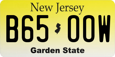 NJ license plate B65OOW