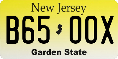 NJ license plate B65OOX