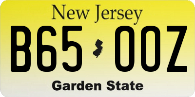 NJ license plate B65OOZ