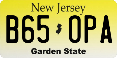 NJ license plate B65OPA