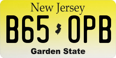 NJ license plate B65OPB