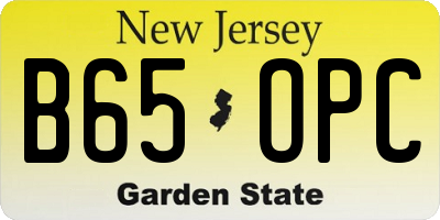 NJ license plate B65OPC