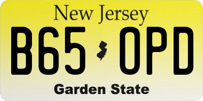 NJ license plate B65OPD