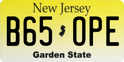 NJ license plate B65OPE