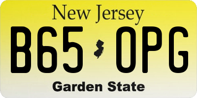 NJ license plate B65OPG