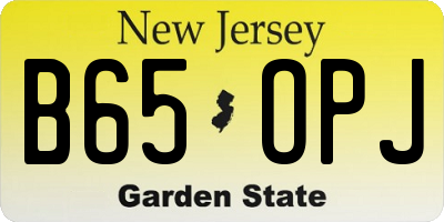 NJ license plate B65OPJ