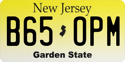 NJ license plate B65OPM