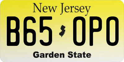 NJ license plate B65OPO