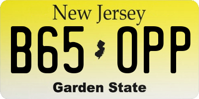 NJ license plate B65OPP