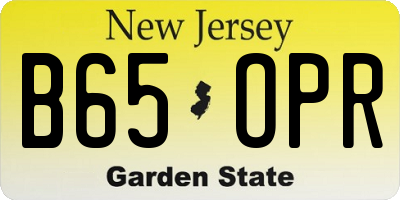 NJ license plate B65OPR