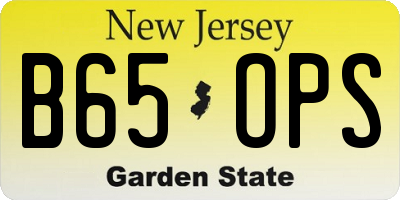 NJ license plate B65OPS