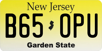 NJ license plate B65OPU