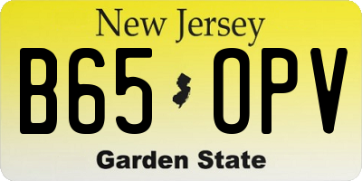 NJ license plate B65OPV