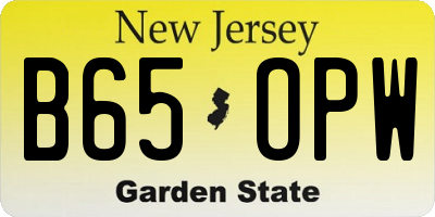 NJ license plate B65OPW