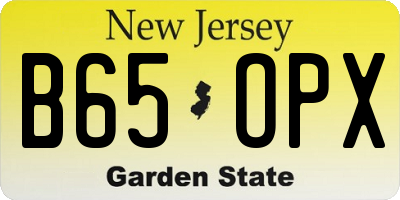 NJ license plate B65OPX