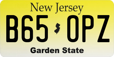 NJ license plate B65OPZ