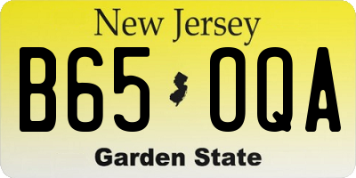 NJ license plate B65OQA
