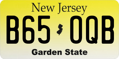 NJ license plate B65OQB