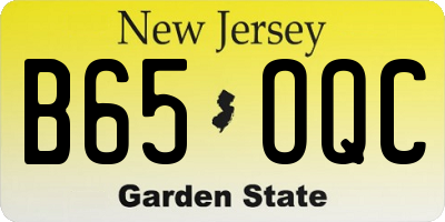 NJ license plate B65OQC
