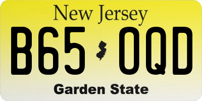 NJ license plate B65OQD