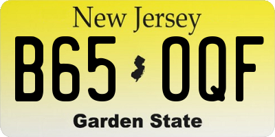 NJ license plate B65OQF