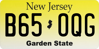 NJ license plate B65OQG