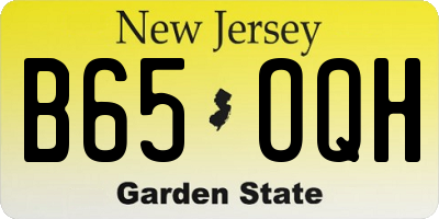 NJ license plate B65OQH