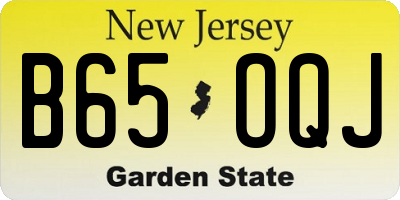 NJ license plate B65OQJ