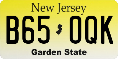NJ license plate B65OQK