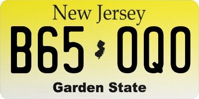 NJ license plate B65OQO