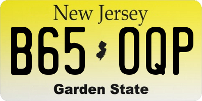 NJ license plate B65OQP