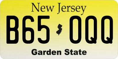 NJ license plate B65OQQ