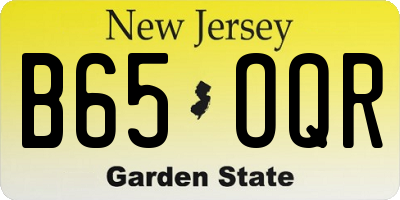 NJ license plate B65OQR