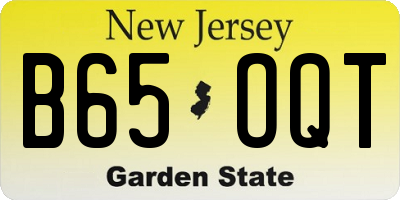NJ license plate B65OQT