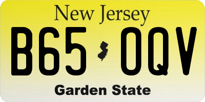 NJ license plate B65OQV