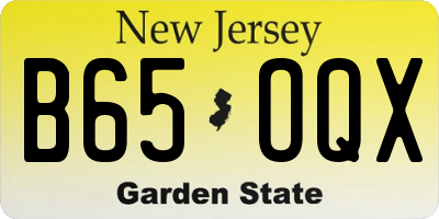 NJ license plate B65OQX