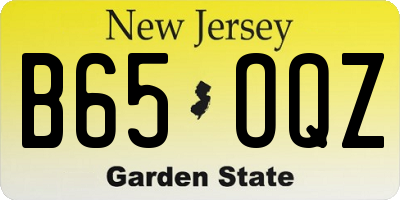NJ license plate B65OQZ