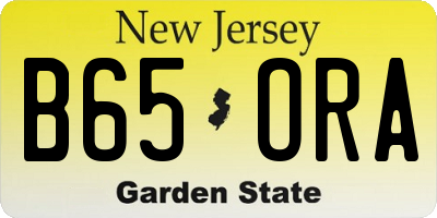 NJ license plate B65ORA