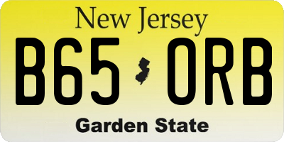 NJ license plate B65ORB