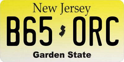 NJ license plate B65ORC
