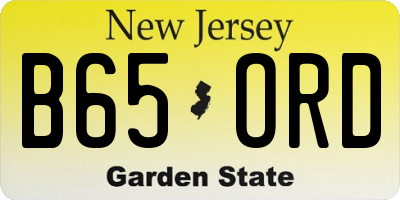NJ license plate B65ORD